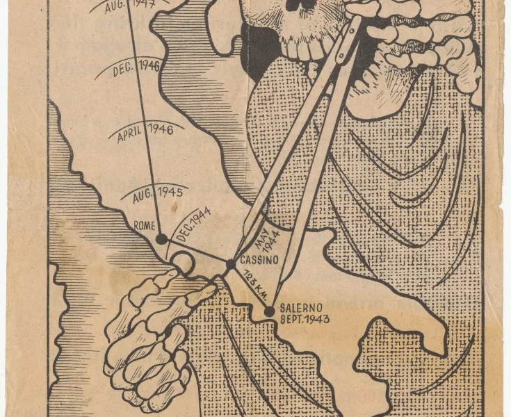 Deutsche Propaganda schätzt die Einnahme von Berlin durch die, die in Italien gelandeten Allierten, bis 1952.